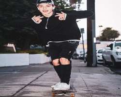 Besides creating content for TikTok, he also enjoys skateboarding.